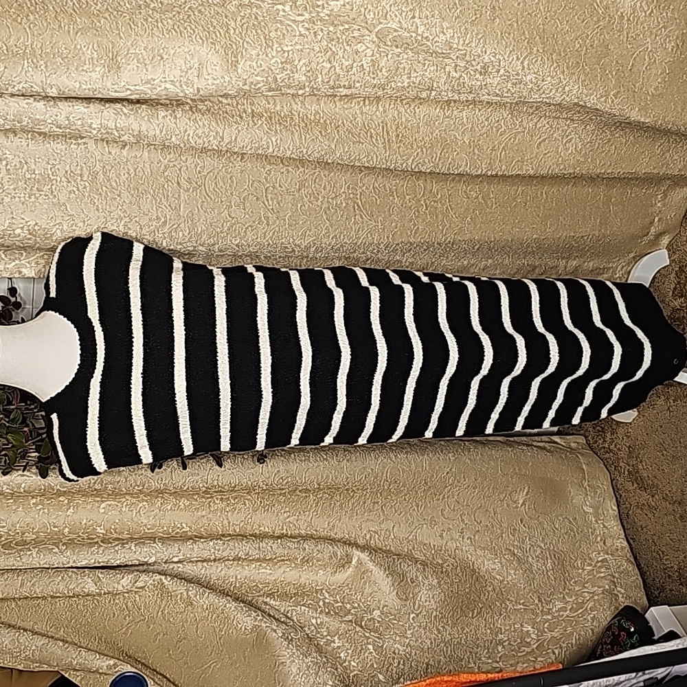 NWT beautiful, so soft, black & white striped  midi dress, M and S available